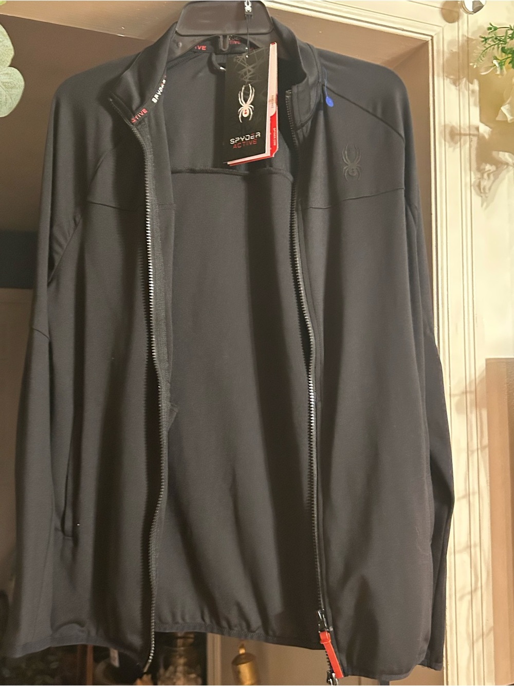 Spyder Men's Black Full-Zip Performance Jacket with Subtle Logo
